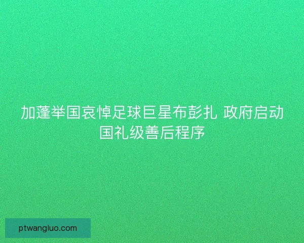 加蓬举国哀悼足球巨星布彭扎 政府启动国礼级善后程序