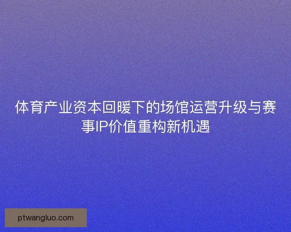 体育产业资本回暖下的场馆运营升级与赛事IP价值重构新机遇