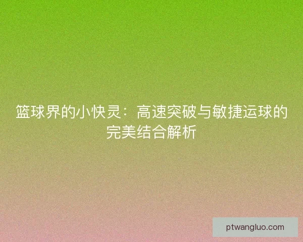 篮球界的小快灵：高速突破与敏捷运球的完美结合解析